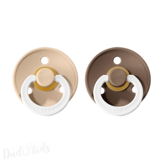 Dudlíky noční z přírodního kaučuku Bibs Colour vel. 6-18m 2ks Vanilla/DarkOak