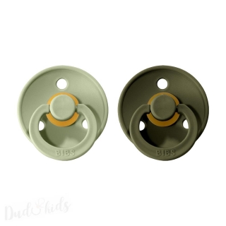 Dudlíky z přírodního kaučuku Bibs Colour vel. 0-6m 2ks SageHunter/Green