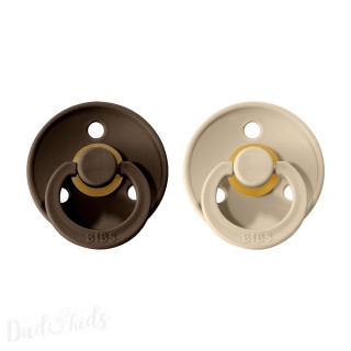 Dudlíky z přírodního kaučuku Bibs Colour vel. 0-6m 2ks Chocolate/Sand