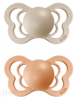 BIBS Couture Ortodontický dudlík z přírodního kaučuku 2ks 6-18m Vanilla/Peach 